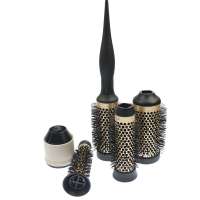 Detachable Round Ceramic 6 Rollers Hair Brush Set Salon Hair Equipment Curling Brush